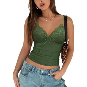 Avidlove Camisole Tops for Women Sexy Tank Tops Cami Y2K Bralette Spaghetti Strap Undershirts Slim Going Out Top Lingerie(Army Green)