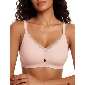 Avidlove Jelly Bras for Women Wireless Wave Seamless Full Coverage Bra Comfort Tshirt Padded Bralette Everyday Bras(Beige)