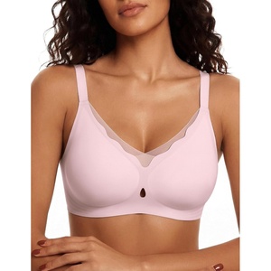 Avidlove Jelly Bras for Women Wireless Wave Seamless Full Coverage Bra Comfort Tshirt Padded Bralette Everyday Bras(Coupled Pink)