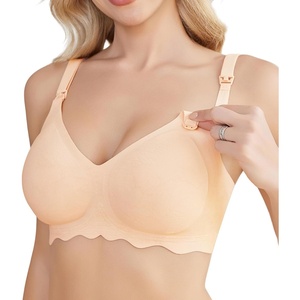 Avidlove Nursing Bras for Breastfeeding Seamless Ultra Comfort Maternity Bra Natural Shape Pregnancy Sleep Bralette(Wheat)