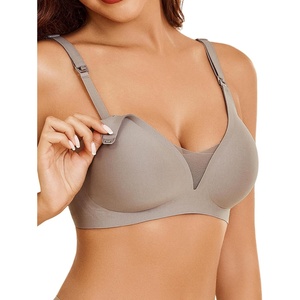 Avidlove Nursing Bras for Breastfeeding Seamless Ultra Comfort Pregnancy Maternity Wireless Bralette(Grayish Brown)