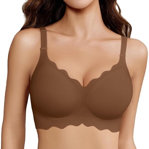 Avidlove Wireless Bras for Women Comfort Seamless Bra Smooth Bralette Everyday Sleep Jelly Bras Regular and Plus(Coffe)