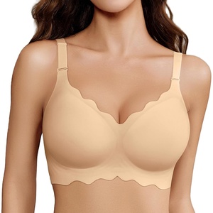 Avidlove Wireless Bras for Women Comfort Seamless Bra Smooth Bralette Everyday Sleep Jelly Bras Regular and Plus(Nude)