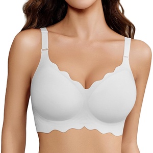 Avidlove Wireless Bras for Women Comfort Seamless Bra Smooth Bralette Everyday Sleep Jelly Bras Regular and Plus(White)