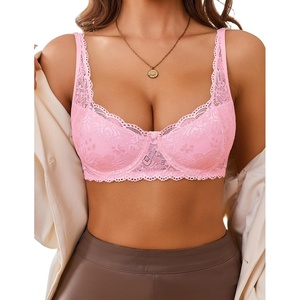 Avidlove Womens Bra Sexy Unlined Demi Balconette Underwire Bra Lingerie Unpadded(Pink)