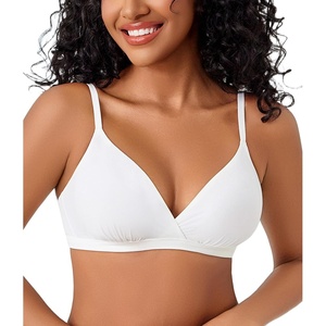 Avidlove Womens Bralette Triangle Bra Sexy Plunge Bralettes No Padding Bras Comfy Bralet(White)