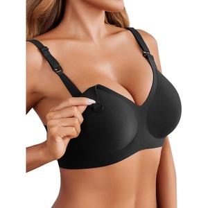 Avidlove Women’s Seamless Bras Nursing Bras for Breastfeeding Tshirt Everyday Bra(Black)