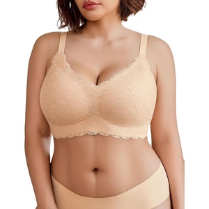 Avidlove Women’s Seamless Bras Wireless Bra Full Coverage Lace Tshirt Everyday Bra S-3XL(Nude)
