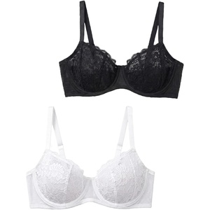 Avidlove Women’s Sexy Bra Lace Underwire Unlined Everyday Bra Lingerie S-XXL(Black&white)