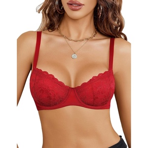 Avidlove Women’s Sexy Bra Lace Underwire Unlined Everyday Bra Lingerie S-XXL(Red)