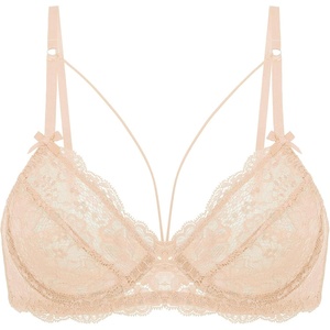 Avidlove Women’s Sexy Lace Bra Sheer Balconette Unlined Underwire Strappy Bras Everyday Bras(Champagne)