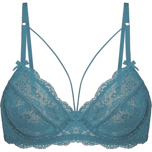 Avidlove Women’s Sexy Lace Bra Sheer Balconette Unlined Underwire Strappy Bras Everyday Bras(Dark Blue)
