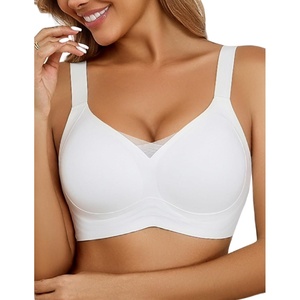 Avidlove Womens Wireless Bras Full Coverage Seamless Bra Comfortable Bralette Everyday Bras(White)