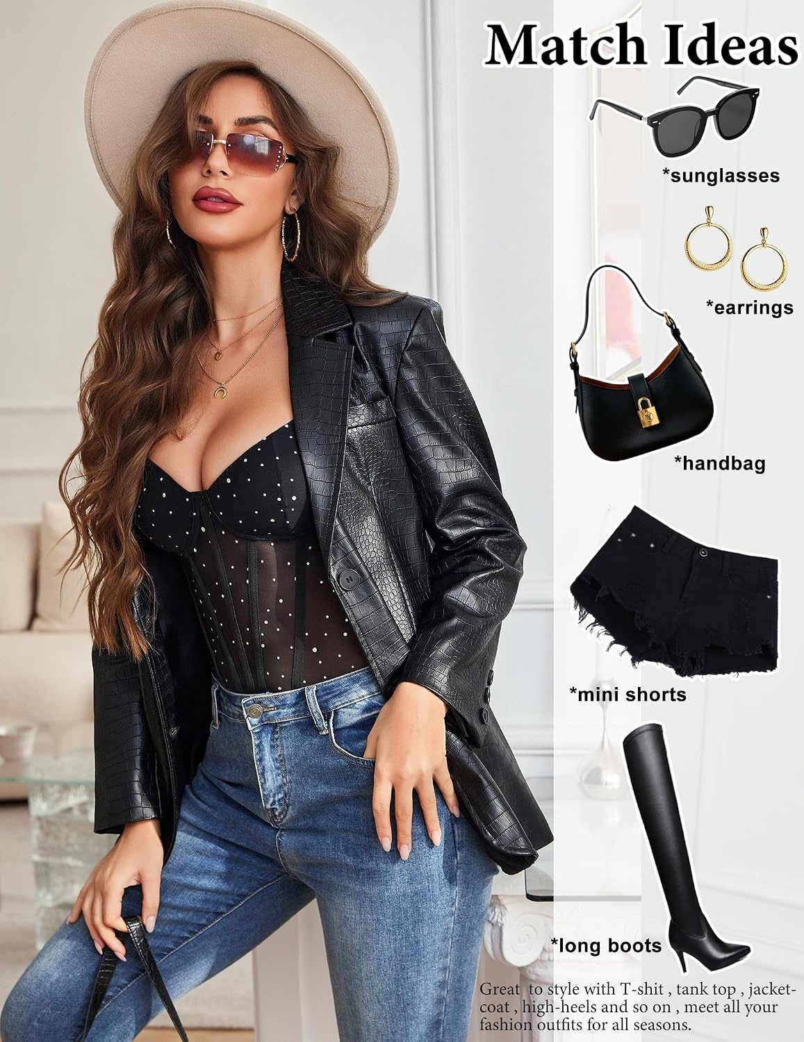 image:imageAvidlove Bodysuits for Women Sheer Thong Body Suit Mesh One Piece Sparkle Leotard Shirt Going Out Tops Concert Outfits SXXLBlack