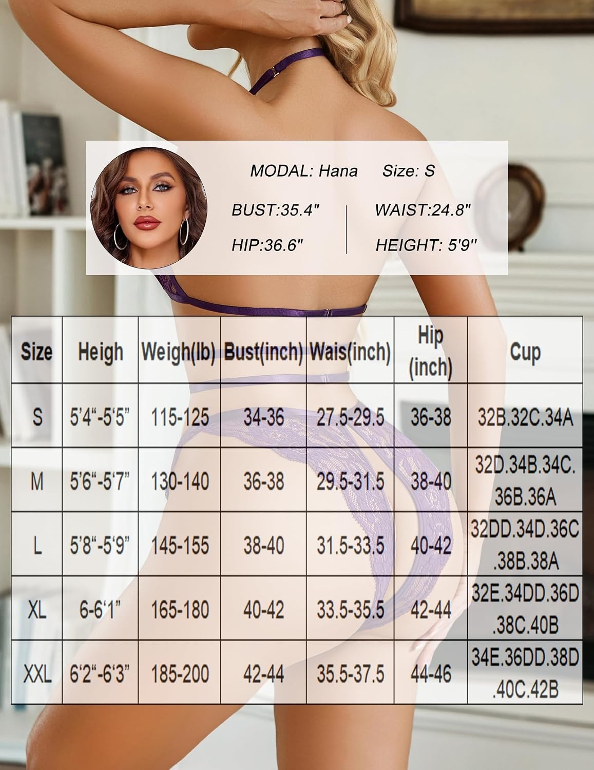 image:imageAvidlove Sexy Lingerie for Women Halter V Neck Teddy Cut Out One Piece Lace BodysuitPurple