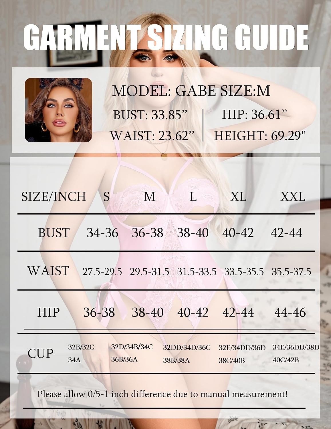 image:imageAvidlove Sexy Lingerie for Women One Piece Lingerie Cutout Teddy Underwire Bodysuits Mini Lace Leather Body Suit LaceUp BackPink