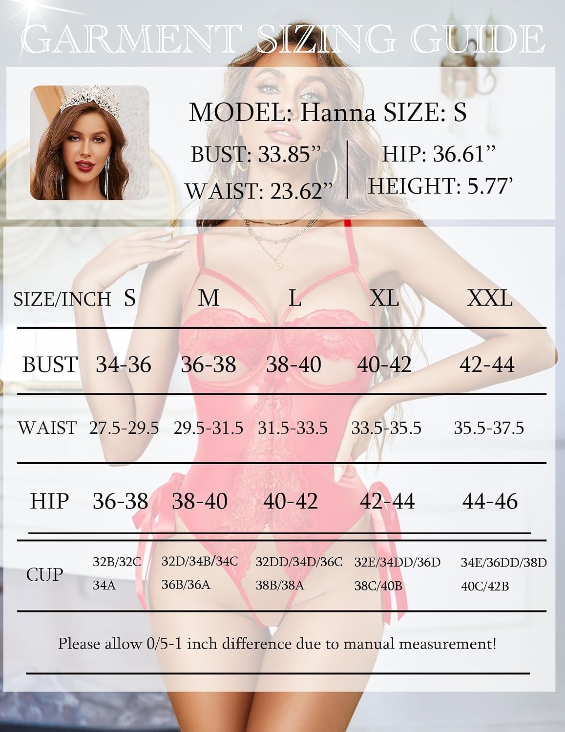 image:imageAvidlove Sexy Lingerie for Women One Piece Lingerie Cutout Teddy Underwire Bodysuits Mini Lace Leather Body Suit LaceUp BackRed