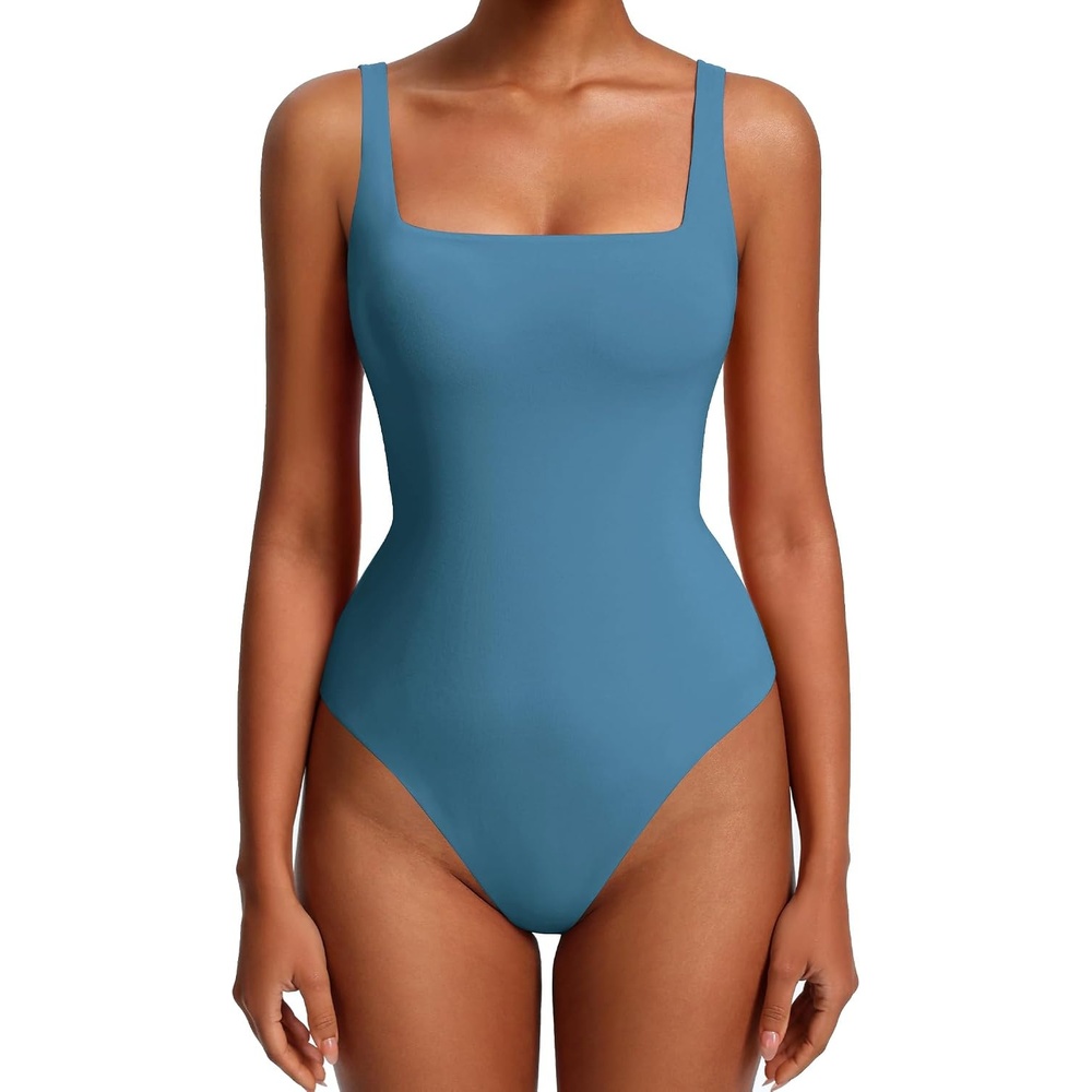 image:imageAvidlove Womens Sexy Square Neck Bodysuits Backless Double Lined Tank Tops Thong Body Suits Going Out Outfits 2026Blue Green