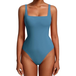 Avidlove Womens Sexy Square Neck Bodysuits Backless Double Lined Tank Tops Thong Body Suits Going Out Outfits 2026(Blue Green)