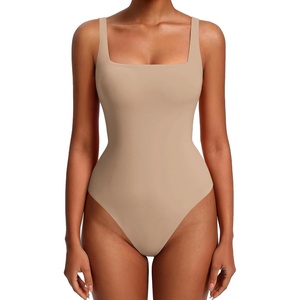 Avidlove Womens Sexy Square Neck Bodysuits Backless Double Lined Tank Tops Thong Body Suits Going Out Outfits 2026(Nude)
