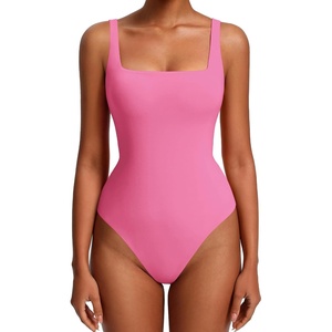 Avidlove Womens Sexy Square Neck Bodysuits Backless Double Lined Tank Tops Thong Body Suits Going Out Outfits 2026(Pink)