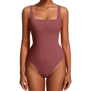 Avidlove Womens Sexy Square Neck Bodysuits Backless Double Lined Tank Tops Thong Body Suits Going Out Outfits 2026(Purple Red)