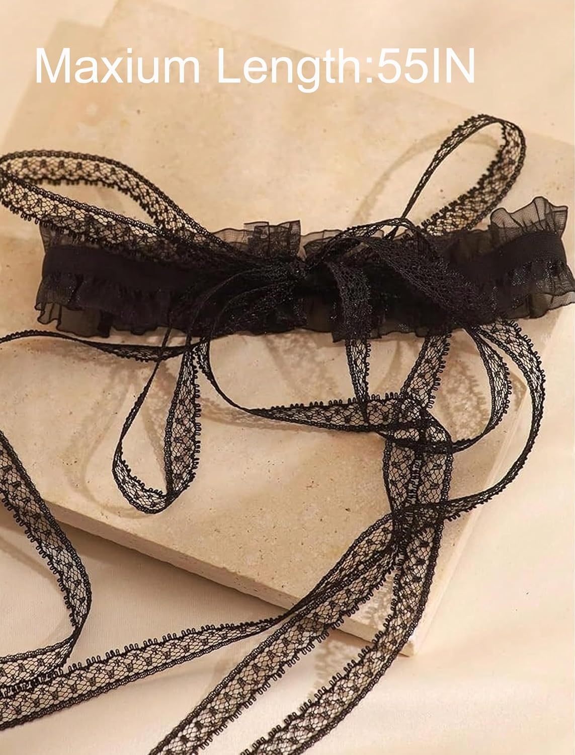image:imageLace Choker Necklace Women Gothic Choker Vintage Victorian Collar Necklace  White Black Party Dainty Adjustable Minimalist Trendy Accessory GiftBlackWhite
