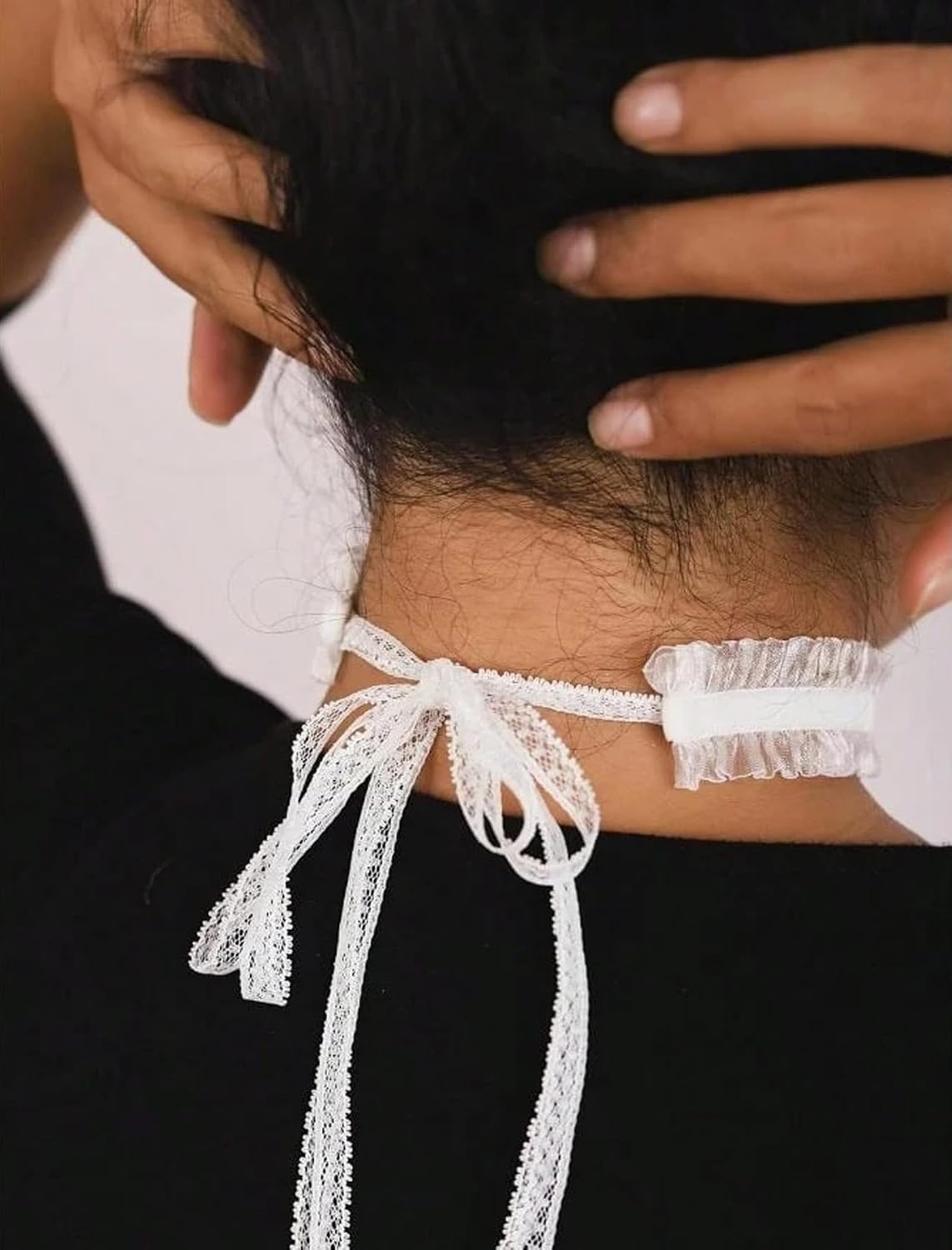 image:imageLace Choker Necklace Women Gothic Choker Vintage Victorian Collar Necklace  White Black Party Dainty Adjustable Minimalist Trendy Accessory GiftWhiteWhite