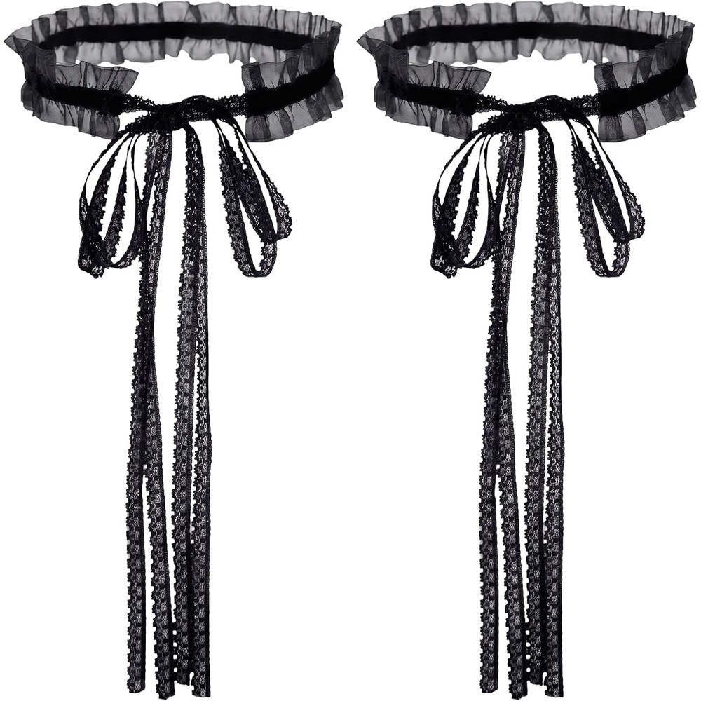 image:imageLace Choker Necklace Women Gothic Choker Vintage Victorian Collar Necklace  White Black Party Dainty Adjustable Minimalist Trendy Accessory GiftBlackBlack
