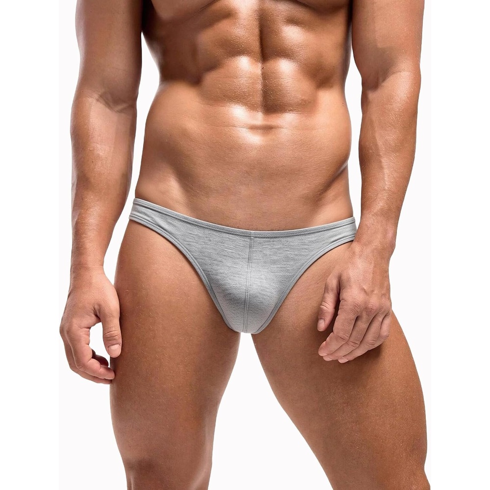 image:imageMens Thong GString Underwear Soft Stretch Brief Bulge Pouch Underwear  Mens Thong Underwear Sexy Low Rise Brief Stretchy lightweight Panties For Allday ComfortGray