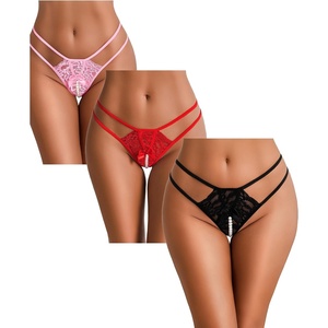 Avidlove Women Lace Panties Floral Lace Briefs Underwear | Lace Panties for women Floral Lace Underwear Low Waist Brief(Pink+red+black)