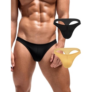 Men’s Thong G-String Underwear Soft Stretch Brief Bulge Pouch Underwear | Men’s Thong Underwear Sexy Low Rise Brief, Stretchy lightweight Panties For All-day Comfort(Yellow+black)