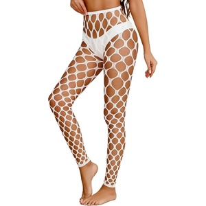 Women Sexy Tights Fishnet Stockings Footless High Waist Pantyhose Leggings | Fish Net Thigh High Stockings, Stretchy, Comfortable, Gothic Costume, Rave Outfits, for Cosplay, Halloween(White)