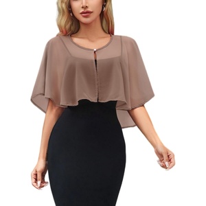 Women’s Chiffon Shawl Wraps Shrug for Evening Dress Wedding Party Cover Up(Brown)